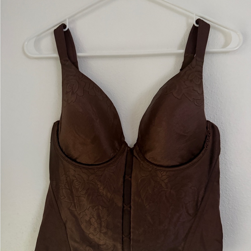Curvation Brown Corset Bustier Bra Top Adjustable Straps 38 C